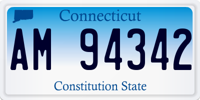 CT license plate AM94342