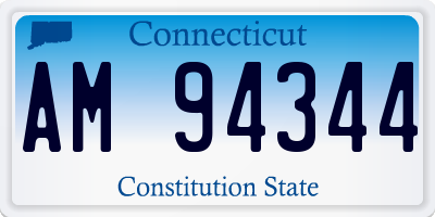 CT license plate AM94344