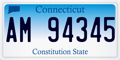 CT license plate AM94345