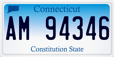 CT license plate AM94346