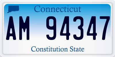 CT license plate AM94347