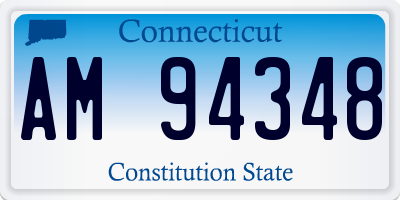 CT license plate AM94348