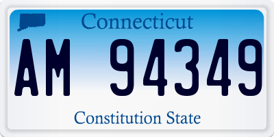 CT license plate AM94349