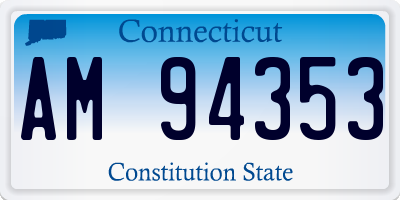 CT license plate AM94353
