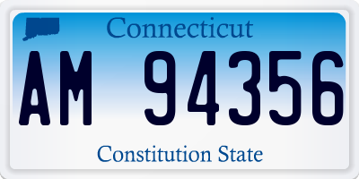 CT license plate AM94356