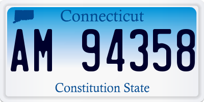 CT license plate AM94358