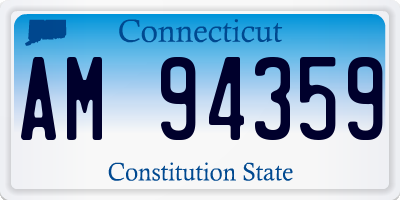 CT license plate AM94359