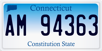 CT license plate AM94363