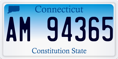 CT license plate AM94365