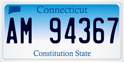 CT license plate AM94367