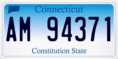 CT license plate AM94371