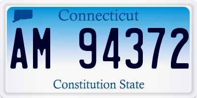CT license plate AM94372
