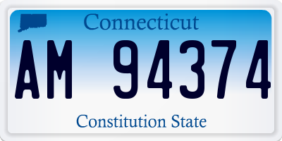 CT license plate AM94374