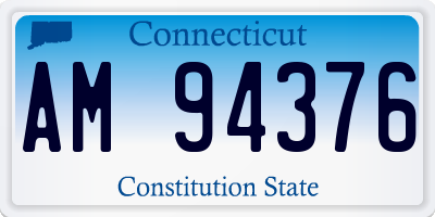 CT license plate AM94376