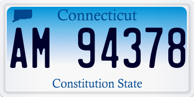 CT license plate AM94378