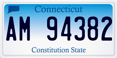 CT license plate AM94382