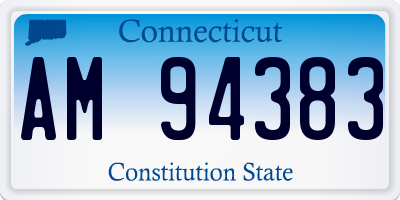 CT license plate AM94383