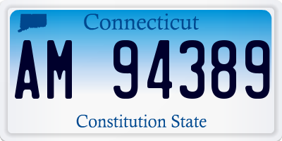 CT license plate AM94389