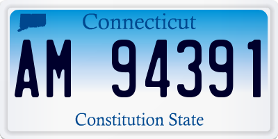 CT license plate AM94391