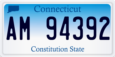 CT license plate AM94392
