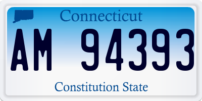 CT license plate AM94393