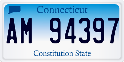 CT license plate AM94397