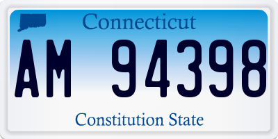 CT license plate AM94398