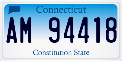CT license plate AM94418