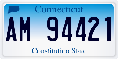 CT license plate AM94421