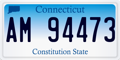 CT license plate AM94473
