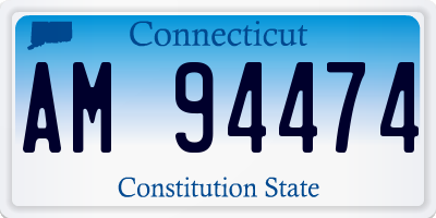 CT license plate AM94474