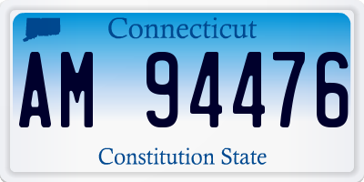 CT license plate AM94476
