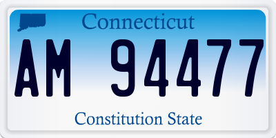 CT license plate AM94477