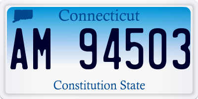 CT license plate AM94503