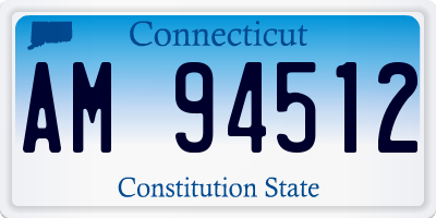 CT license plate AM94512
