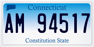 CT license plate AM94517