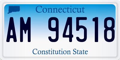 CT license plate AM94518