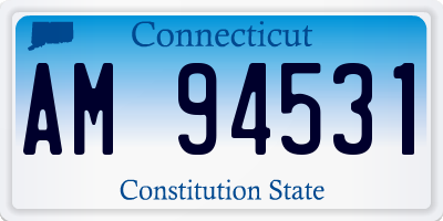 CT license plate AM94531