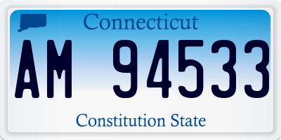 CT license plate AM94533