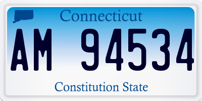 CT license plate AM94534