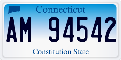CT license plate AM94542