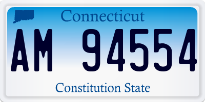 CT license plate AM94554