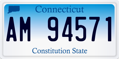 CT license plate AM94571