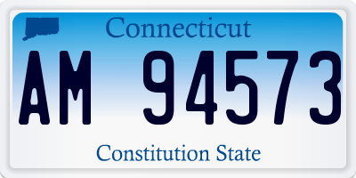 CT license plate AM94573