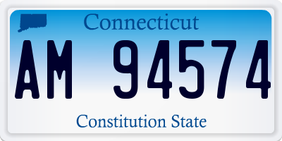 CT license plate AM94574