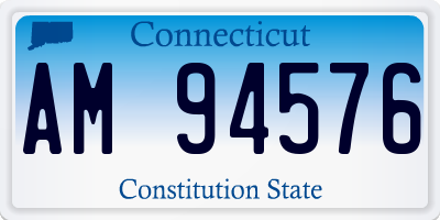 CT license plate AM94576