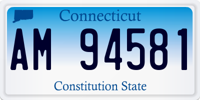 CT license plate AM94581