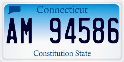 CT license plate AM94586