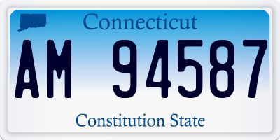 CT license plate AM94587