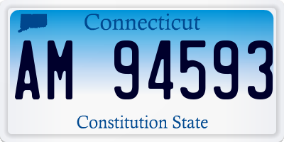 CT license plate AM94593
